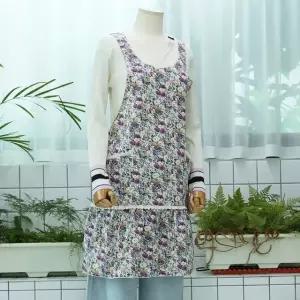 [샵앤] 국산 여성 꽃무늬 프릴 레이스 에이프런 앞치마 ENA-WAP-0959-연보라