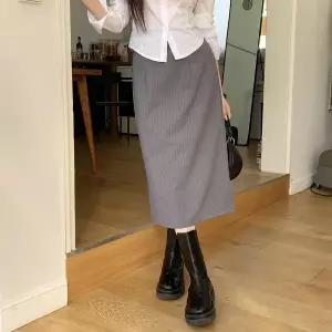 |KMK19FF|여성용 봄 간절기 스트라이프 트임 스커트