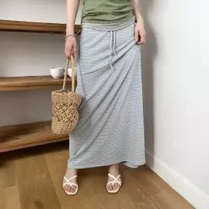 |KMK19EE|여성 여름 스트라이프 롱스커트 데일리 캐주얼 바캉스용