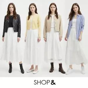 [샵앤] [무료배송] 여성 체형커버 간절기 롱스커트 10종 균일가