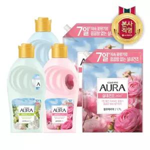 아우라 실내건조 섬유유연제 1L + 1.7L x 2개 (3종 택1)
