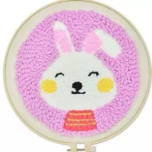 자수 만들기 세트 펀치 니들 세트 어린이 초보 토끼 액자 인테리어