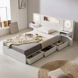 네오 피에스토 LED조명 호텔 수납 침대프레임 SS 협탁2 NES1189