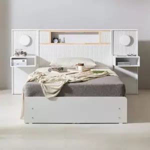 네오 피에스토 LED조명 호텔 수납 침대 SS 40T라텍스 협탁2