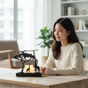 기린 모양 메탈 캔들홀더 감성 인테리어 소품 테이블 촛대 오브제