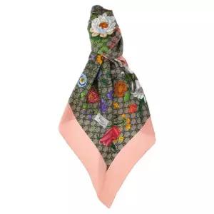 [롯데백화점]구찌 라프리마 구찌 GG 프린트 플로라 실크 트윌 까레 602585 3G001 9772