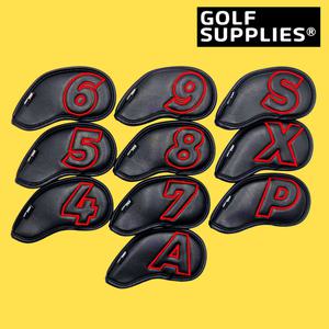 서플라이스 자석 아이언커버 10개 세트 골프채 헤드 웨지 보호 클럽 풀세트