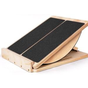 서플라이랩 2in1 밸런스보드+스트레칭보드 프리미엄 원목 아킬레스건 운동기구