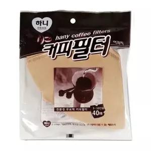 핸드 드립 커피 여과지 거름망 필터(5-10인용) 40매 핸드드립여과지