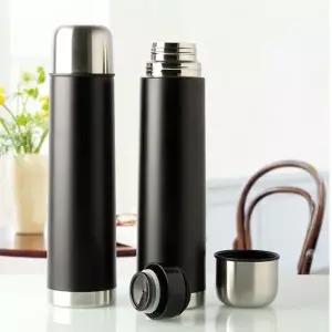 [콩심팥심]등산 캠핑 낚시 헬스 1L 블랙 원터치 진공 보온병 보온주전자