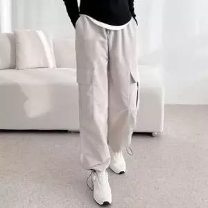 [의류] 카고팬츠 조거 스트링 와이드 여성 립스톱 사이드포켓