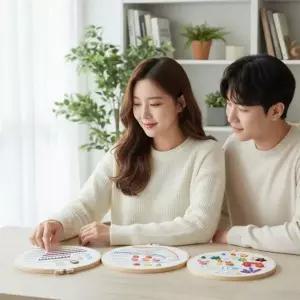 십자수 도안 DIY 자수 초보자 취미 만들기 샘플러 실 포함