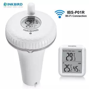 수도계량기 측정기 INKBIRD IBS-P01R 무선 풀 온도계 IPX7 수영장 아기 목욕 수족관 물고기 용 방수 부동