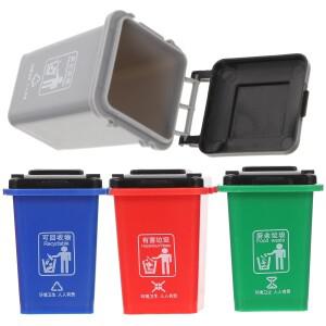 미니 쓰레기통 키덜트 선물 분류 장난감 모델 플라스틱 사무실 사랑스러운 캔 4 개