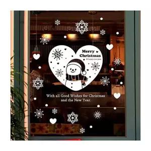 크리스마스 ZC33MJ43 하트눈사람1 유리창문 데코스티커