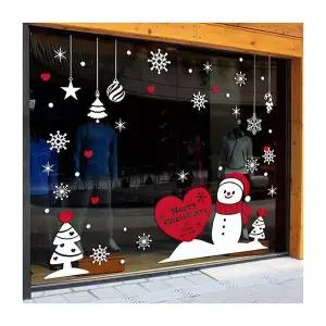 크리스마스 PM77AD45 하트눈사람 중형 유리창문 데코스티커