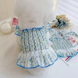 [RIZPICK]애견 플라워 원피스+머리핀 강아지 여름옷 애견옷 펫용품 반려동물