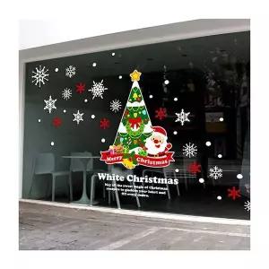 크리스마스 KO23NM96 해피트리 대형 실사 유리창문 데코스티커