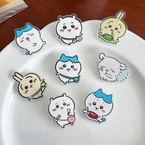모모상점 먼작귀 치이카와 캐릭터 아크릴 뱃지 귀여운 동물 일러스트 핀버튼 꾸미기용 파우치 에어팟