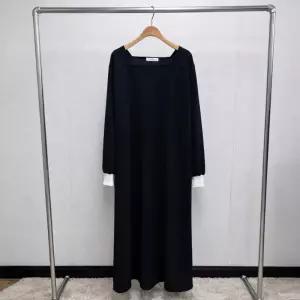 국산 여성 스퀘어넥 오버핏 임부 배색 롱원피스 LL-WDR-5154-네이비