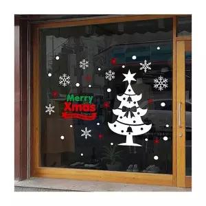 크리스마스 XC22WC07 리본트리 3색 유리창문 데코스티커