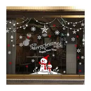 크리스마스 RY06SN55 반짝이는 눈사람 유리창문 데코스티커