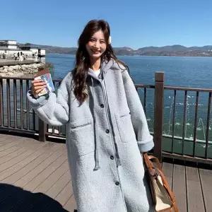 여자 데일룩 잠바 집업야구항공 후드 퍼 일체형 무스탕 코트 윈터 스윗 스트링 DAOL4