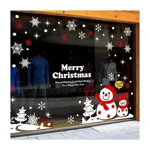 크리스마스 TS27PE14 동글눈사람 대형 유리창문 데코스티커