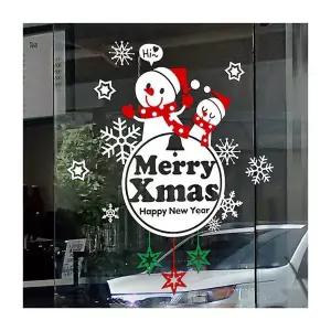 크리스마스 VZ46EE35 눈사람 엠블렘B 유리창문 데코스티커
