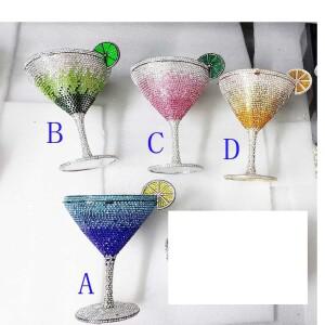 코스모폴리탄 럭셔리 다이아몬드 잔 마티니 이브닝 백 도시 소녀 클러치 사랑스러운 신부 파티 지갑 데이 s