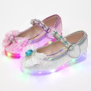 리틀주 실크 엘사 입학 선물 국산 생일 꽃 보석 등원 등교 여아 Led 구두