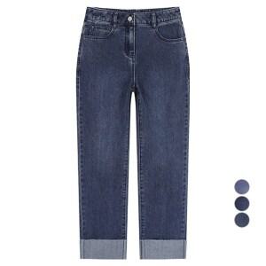 쉬즈미스 여성용 컷팅 턴업 슬림 데님 팬츠 SSMSLO12010