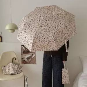 [애슬릿] 3단 양우산 암막 코팅 파우치 휴대용 미니 예쁜 양산