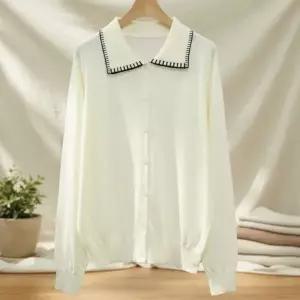 [하프클럽/]여성 부드러운 울혼방 세일러넥 가디건