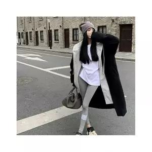 에스케이스토아 양털롱코트 여성 뽀글이 후드 코트 양털코트 플리스코트 후리스