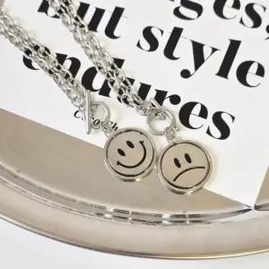[라일리쥬얼리] Rly 스마일 양면 착용 실버 토글 체인 목걸이 체인