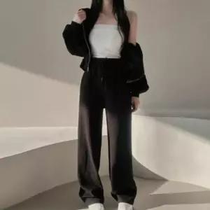 여성 캐주얼 크롭 후드 트레이닝 복장