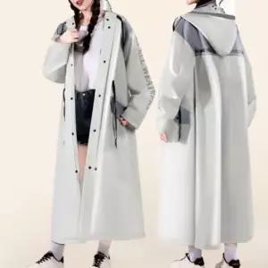 [하프클럽/]여성용 후드형 일상 비옷 빅사이즈 코트