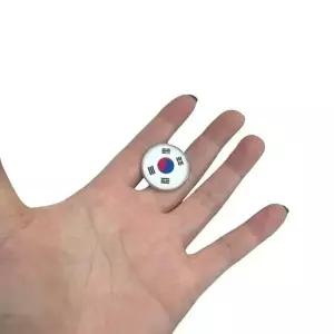 태극기 원형 브로치