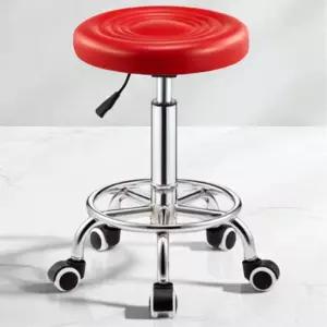 높이조절 빨간색 원형방석 바퀴의자 실습실 움직이는 과학실