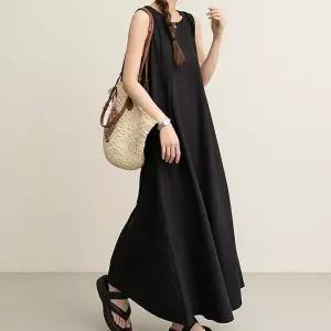 여자 백트임 나시 롱원피스 여름 데일리룩