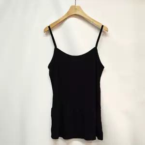 국산 여성 끈나시 밑단 프릴 레이어드 나시 티셔츠 LL-WSH-5161-블랙