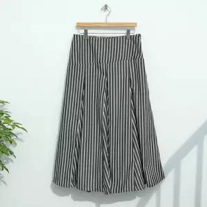 여성 봄 오피스 출근룩 스트라이프 롱스커트 JR-WSK-5171-블랙