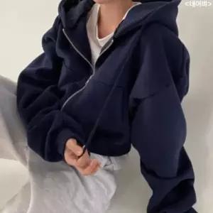 [하프클럽/]여성 기모안감 세미크롭 부드러운 오버사이즈 후드집업