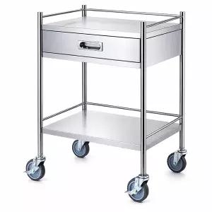 [홍재] 병원용 회진용 드레싱 스텐카트 2단 서랍1식 대형 HJ-8517