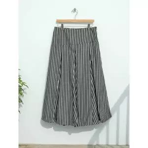 [하프클럽/샵앤]여성 봄 오피스 출근룩 스트라이프 롱스커트 JR-WSK-5171-블랙