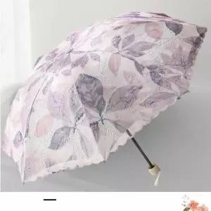 [콩심팥심]귀여운 퍼플 나뭇잎 양산 3단 우산 휴대용 암막 양산 예쁜 나뭇잎