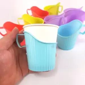 [콩심팥심]종이컵 손잡이 케이스 받침 홀더 10P