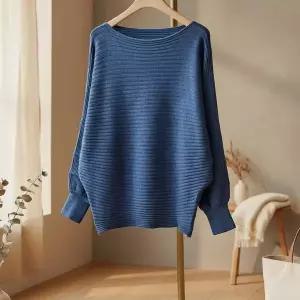 [신세계라이브쇼핑][옷자락] 여성 루즈핏 가오리 소매 니트 긴팔 탑