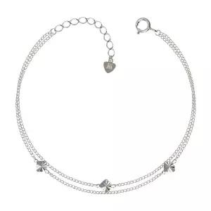 [라울스톤] 실크 컷팅 92.5 실버 펜던트 두줄 체인 은 팔찌